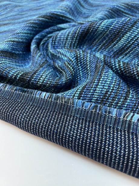 Viscose Cotton Woven Fabric Blue Abstract