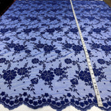 Embroidered Lace Mesh Turquoise Silver