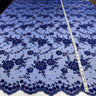 Embroidered Lace Fabric - 100 Percent Polyester Net Mesh, Floral Beaded Design, 52" Width (1 Yard)