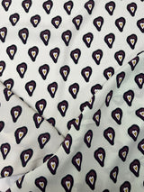 Viscose Crepe Printed Purple Beige Fabric