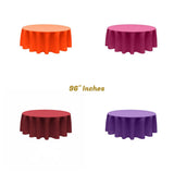 96" Round Poly Poplin Seamless Tablecloth Polyester Fabric - Round, Seamless, 96" Diameter (1 Piece)