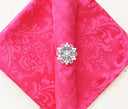 10 Piece Pack Floral Damask Jacquard Polyester Napkins (240 GSM)
