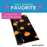 Jack-O-Lantern Plastic Tablecloth Roll 40" x 100 ft.