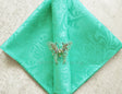 Cloth Dinner Napkins Floral Damask Jacquard Polyester 20x20 Tiff Blue/Aqua Blue