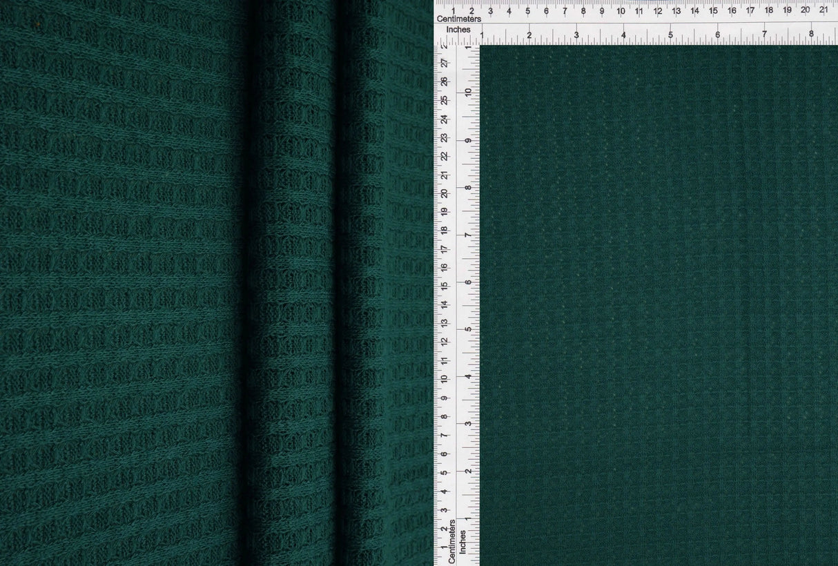 Waffle Solid Knit Fabric 1 Yard Soft Stretch Textured Material 58/60" Wide