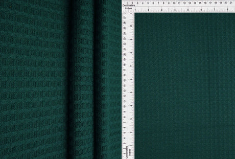 Waffle Solid Knit Fabric 1 Yard Soft Stretch Textured Material 58/60" Wide