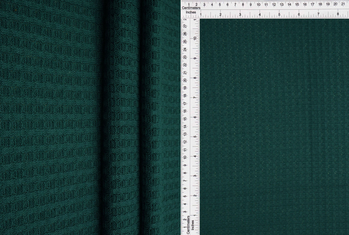 Waffle Stretch Knit Fabric Solid