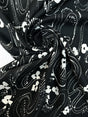 Polyester Crepe Printed Black White Floral