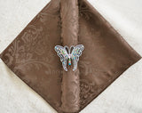 Cloth Dinner Napkin Floral Damask Jacquard Polyester 20x20 Chocolate