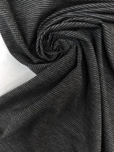 Cotton Blend Knitted Checked Gray Black Fabric
