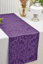 Damask Jacquard Polyester Table Runner 12x108 Eggplant