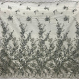 Beaded 3D Floral Lace Fabric Multitone Embroidered
