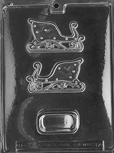 3D Small Sleigh Pour Box Chocolate Mold
