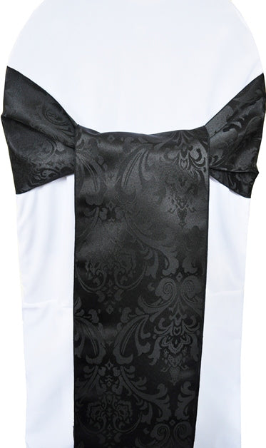 Floral Damask Jacquard Polyester Chair Sash Sample