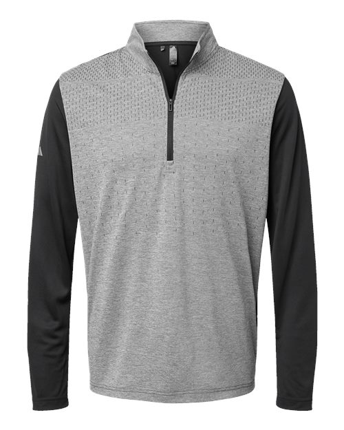 Adidas Men's Ultimate365 Heather Block Print Quarter-Zip Pullover