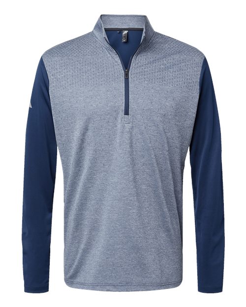 Adidas Men's Ultimate365 Heather Block Print Quarter-Zip Pullover