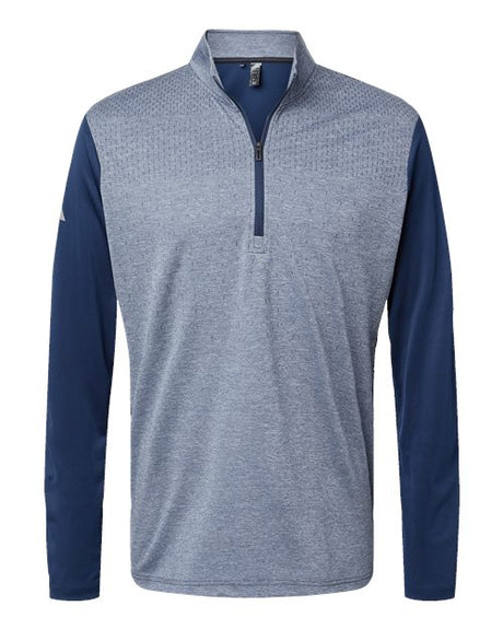 Adidas Men's Ultimate365 Heather Block Print Quarter-Zip Pullover