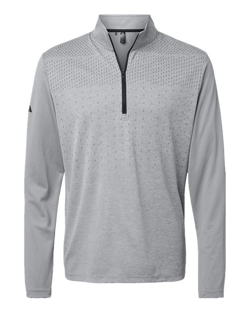 Adidas Men's Ultimate365 Heather Block Print Quarter-Zip Pullover