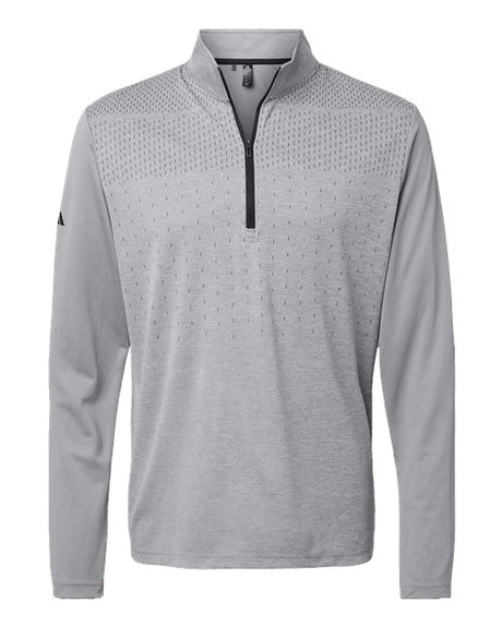 Adidas Men's Ultimate365 Heather Block Print Quarter-Zip Pullover