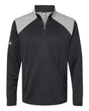 Adidas Men's Textured Mixed Media Quarter-Zip Pullover