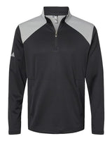 Adidas Men's Textured Mixed Media Quarter-Zip Pullover