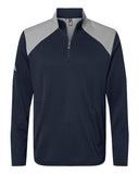 Adidas Men's Textured Mixed Media Quarter-Zip Pullover
