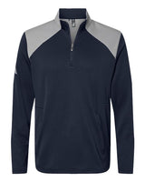 Adidas Men's Textured Mixed Media Quarter-Zip Pullover