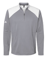 Adidas Men's Textured Mixed Media Quarter-Zip Pullover