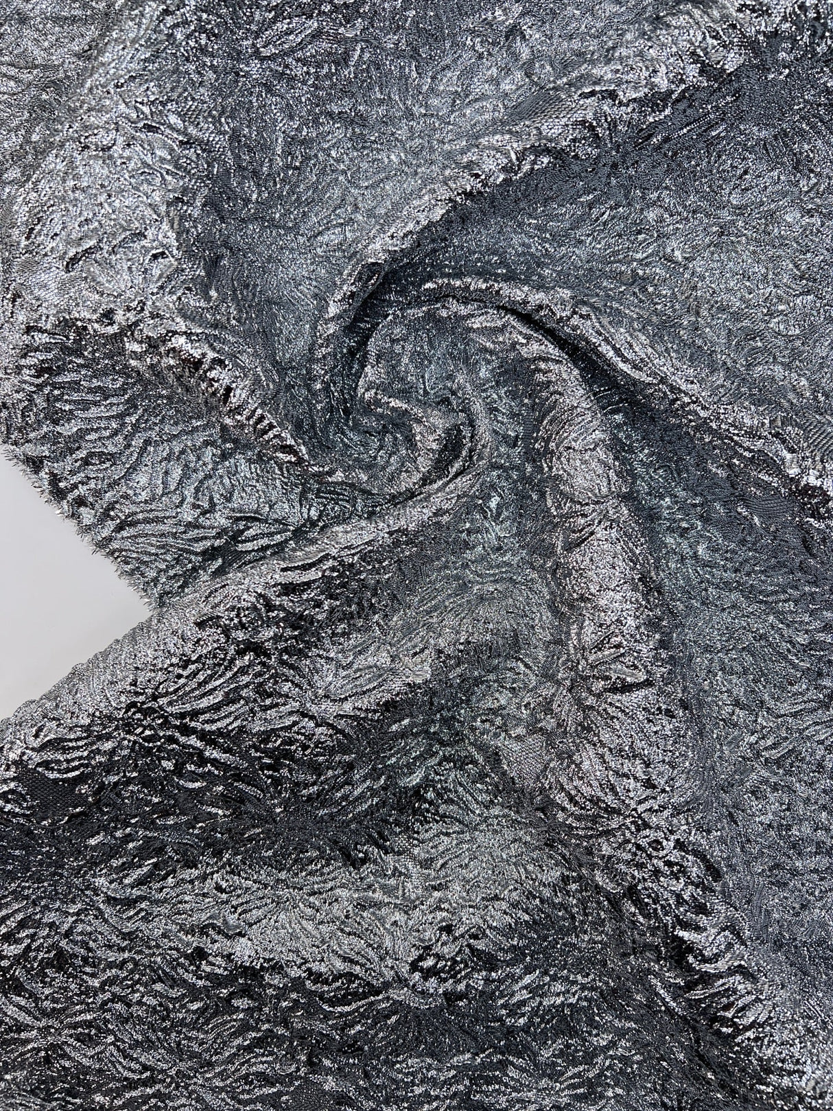 Silk Jacquard Lurex Fabric Silver
