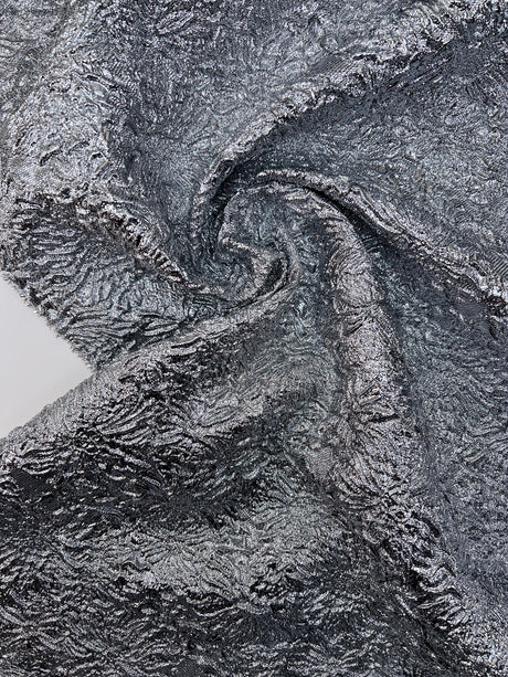 Silk Jacquard Lurex Fabric Silver