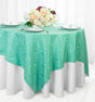Square Polyester Table Overlay 72x72 Tiff Blue/Aqua Blue