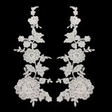 Beaded Corded Floral Lace Applique