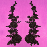 Beaded Corded Floral Lace Applique