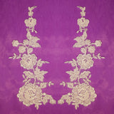 Beaded Corded Floral Lace Applique