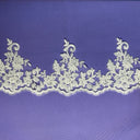 Beaded Corded Floral Lace Trim 6"