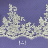 Beaded Corded Floral Lace Trim