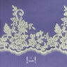 1 Yard 6" Wide Beaded & Corded Floral Lace Trimming Embroidered on 100% Polyester Net Mesh