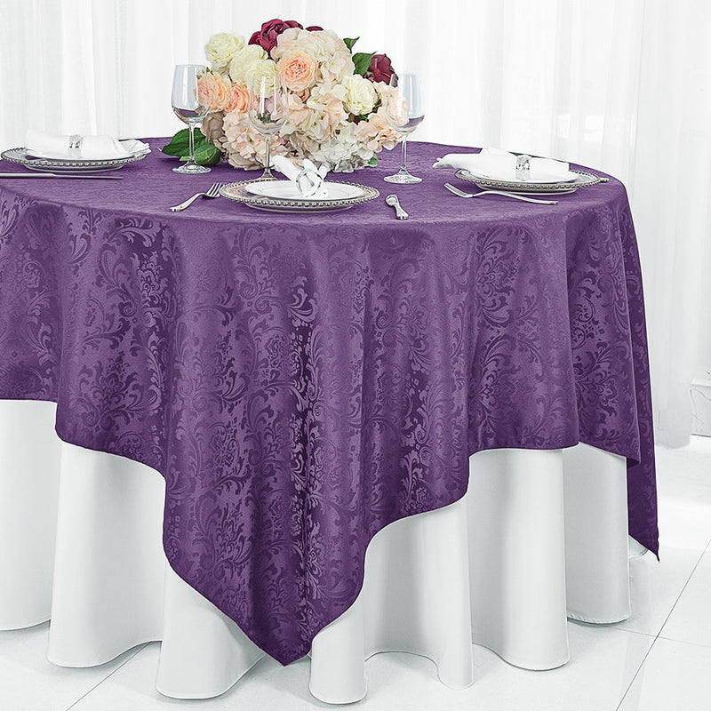 Square Polyester Table Overlay 72x72 Eggplant
