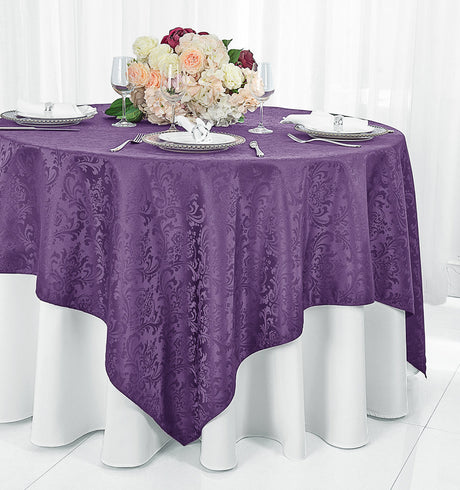 Square Polyester Table Overlay 72x72 Eggplant