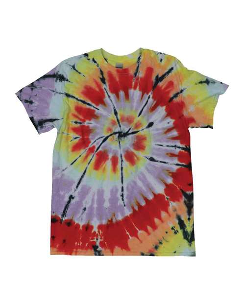 Rainbow Cut-Spiral Tie-Dyed T-Shirt