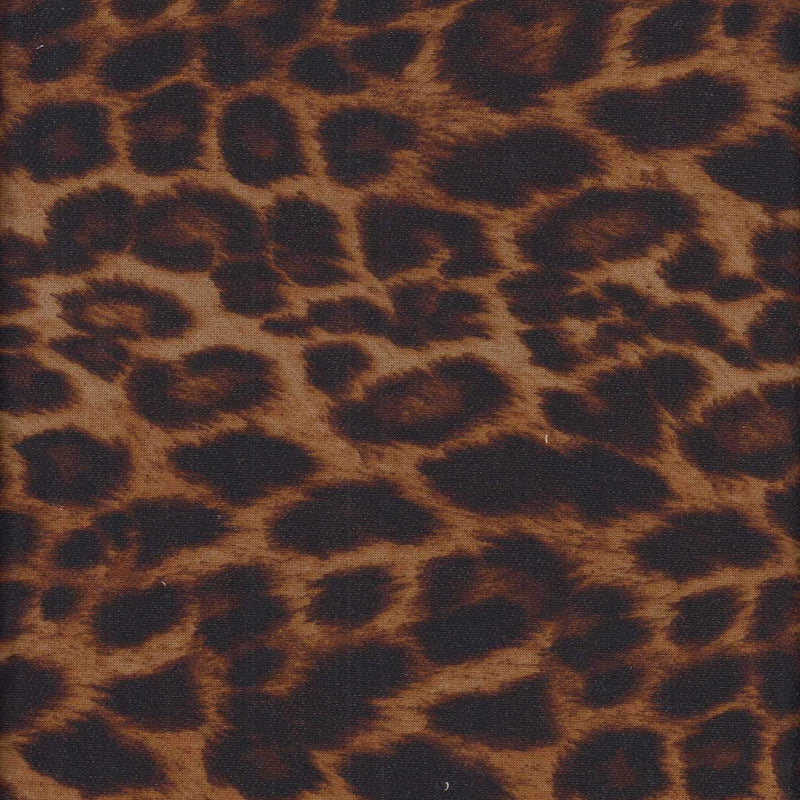 1 Yard Camel French Terry Animal Print Knit Fabric, 58/60'' Wide Polyester Rayon Spandex Blend