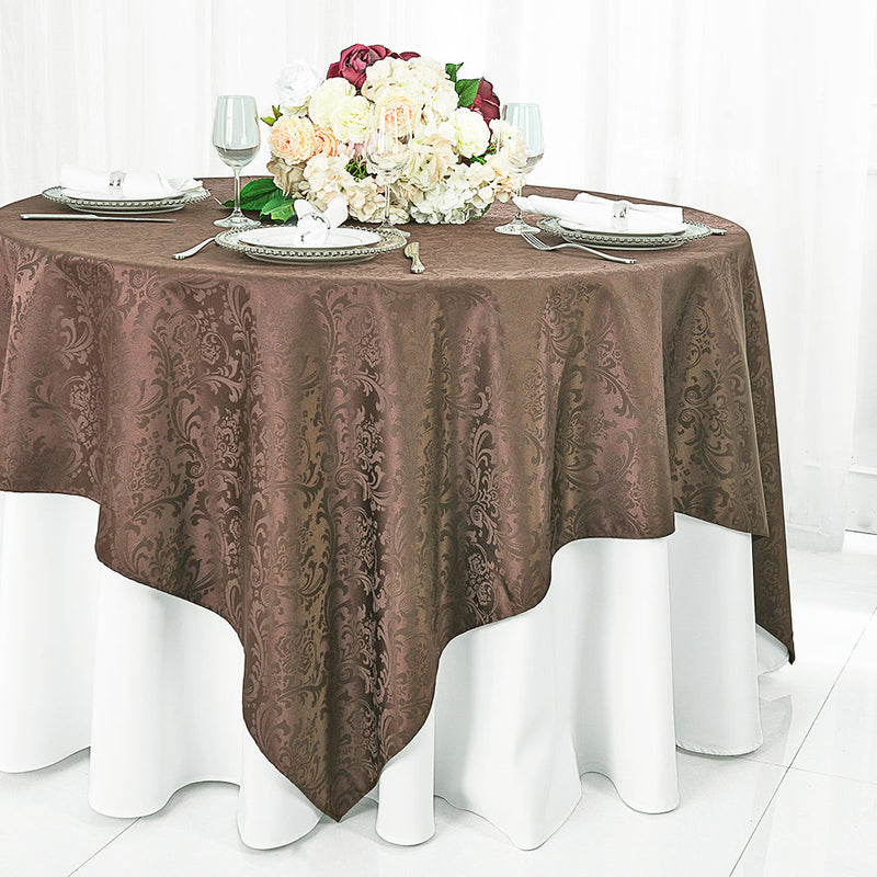 Square Polyester Table Overlay 72x72 Chocolate