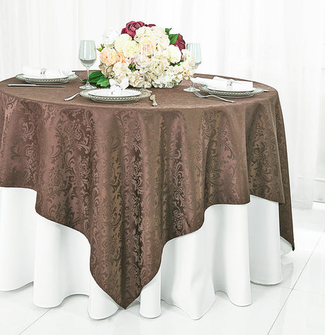 Square Polyester Table Overlay 72x72 Chocolate
