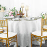 Elegant Floral Damask Round Jacquard Tablecloth