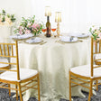 Round Polyester Tablecloth 90" Floral Damask Jacquard Ivory