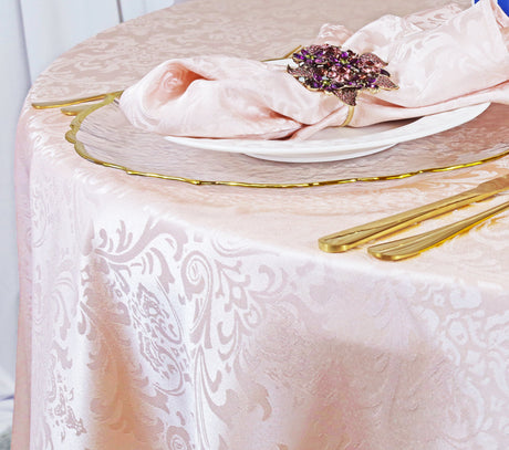 Square Polyester Table Overlay 72x72 Blush Pink