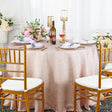 Round Polyester Tablecloth 108" Floral Damask Jacquard Blush Pink