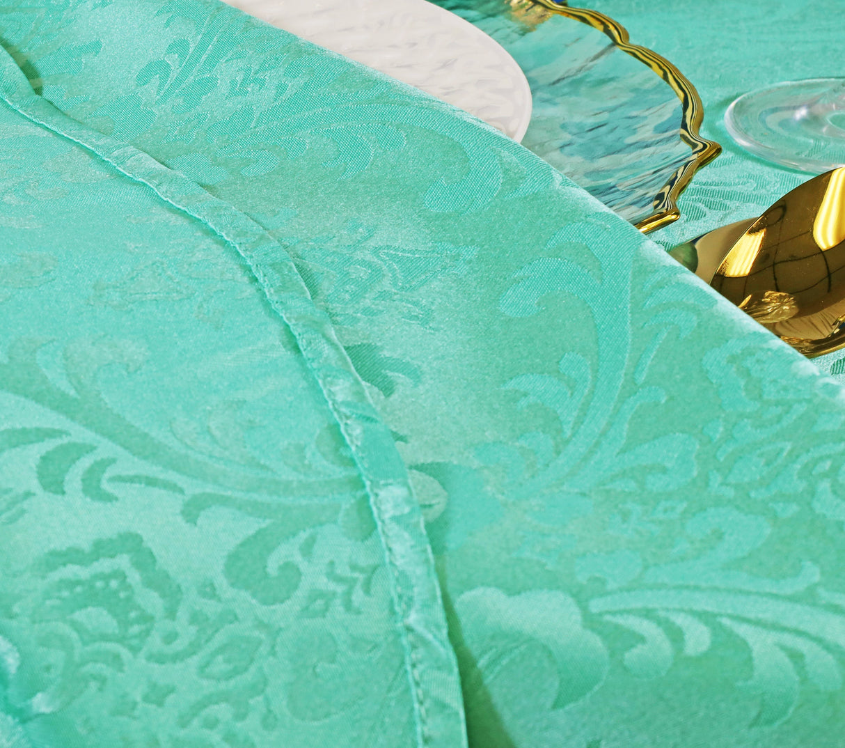 Square Polyester Table Overlay 72x72 Tiff Blue/Aqua Blue