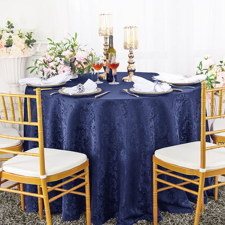 Floral Damask Round Jacquard Table Cover