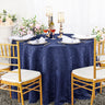 Elegant Floral Damask Round Jacquard Tablecloth